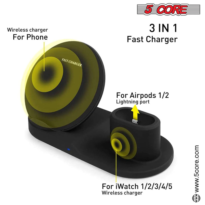 5Core Fast 3 in 1 Wireless Charging Station